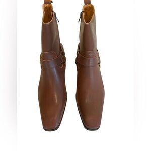 Brown Men's Leather Zip Ankle Boots